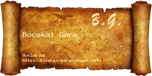 Bocskai Gara névjegykártya